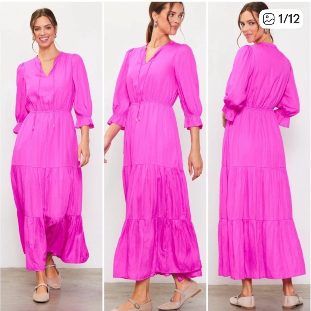 NEW w/Tags Skies are Blue Curvy Emery Ruffle Tiered Flowy Maxi Dress Plus 2X